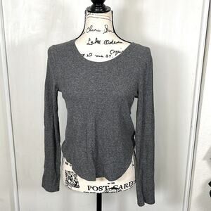 Madewell Ribbed Crew Neck Long Sleeve Tee Shirt Size Medium